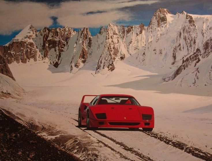 Ferrari F40 in the snow