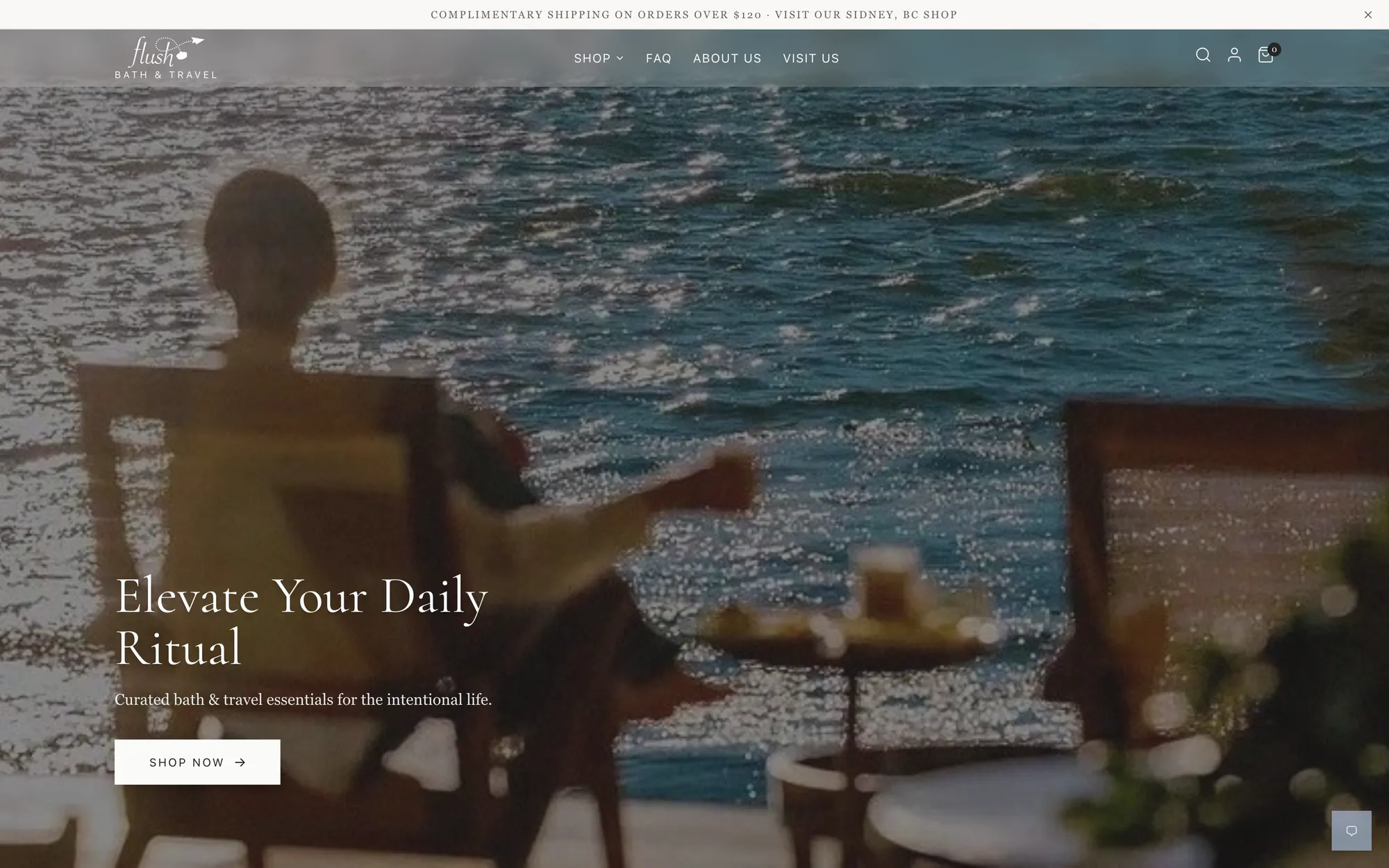 Flush homepage on the new Shopify storefront